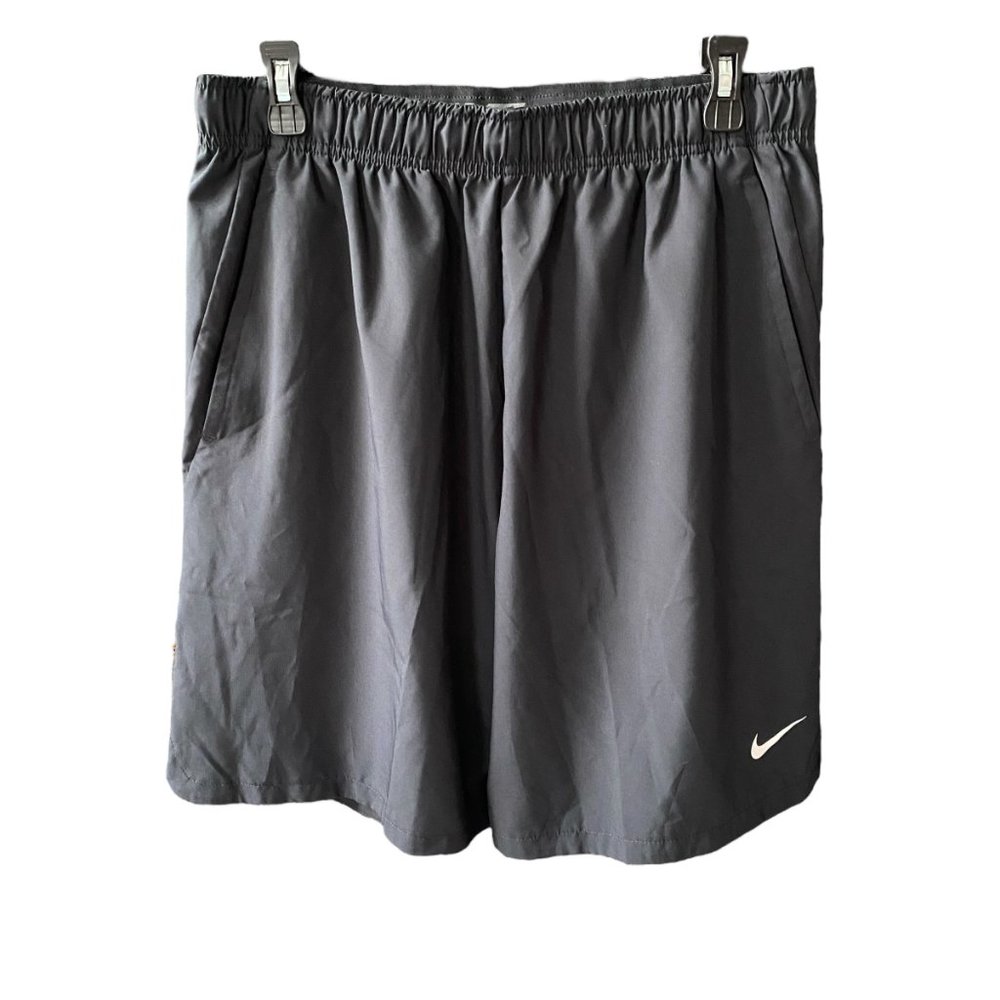 Nike Dri-Fit men's large black pull-on athletic shorts elastic drawstring waist - Picture 2 of 9